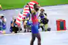 a man holding a flag