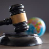 a gavel on a stand