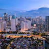 Jakarta, capital city of Indonesia during blue hour with iconic building - BNI 46