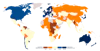 a map of the world with different colors