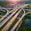 an aerial view of a highway