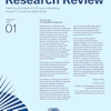 a blue and white cover of a magazine